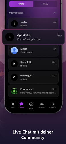 NOVUM Tech - CryptoChat - Private Nachrichten: Führe vertrauliche Gespräche mit anderen Community-Mitgliedern