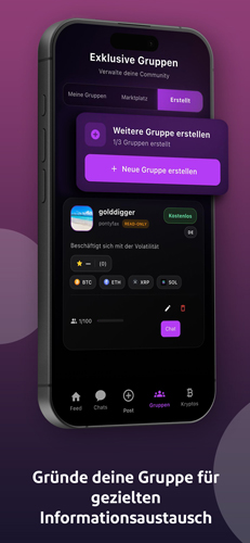 NOVUM Tech - CryptoChat - Gruppen & Communities: Finde Gleichgesinnte oder baue deine eigene Community auf